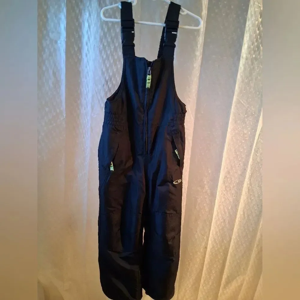 Champion Kids Black Snow Bib with Neon Accents Size XS (4-5)